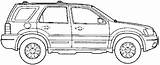 Escape Ford Blueprints 2007 Suv Car sketch template