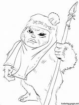 Ewok Coloring Pages Wars Star Getdrawings Drawing Library sketch template