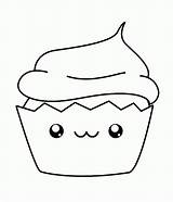 Coloring Pages Kawaii Cute Food Cupcake Library Clipart sketch template