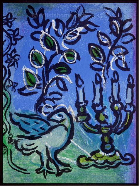 marc chagall candlestick  original lithograph jerusalem windows buy limited edition