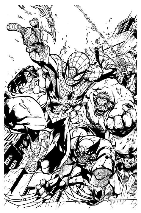 coloring pages spiderman  hulk randy kauffmans coloring pages