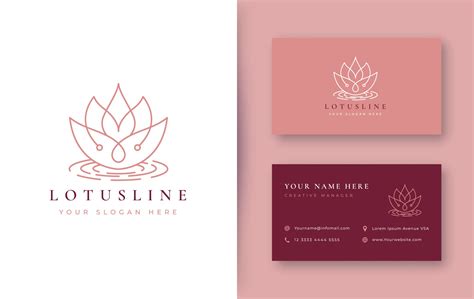 lotus flower logo  business card design  vector art  vecteezy