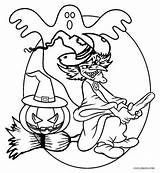 Witch Coloring Pages Halloween Kids Printable sketch template