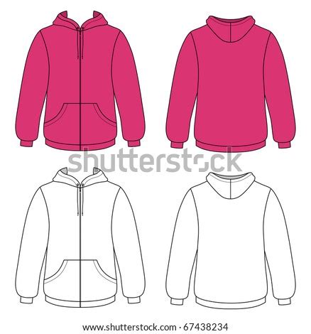 template outline illustration   blank hooded sweater