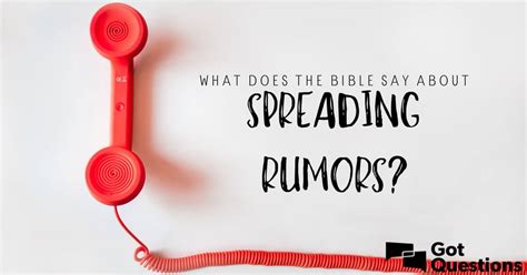 what does the bible say about spreading rumors