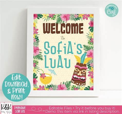 printable luau party signs printable world holiday