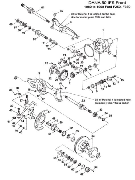 dana  ifs differential  axle parts  ford