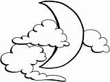 Moon Clouds Clipart Coloring Covered Color Kids Sky Clip Colouring Play Clipartmag Clipartbest Crescent Library sketch template