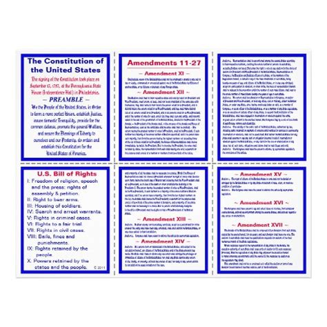 U S Amendments 11 27 Pocket Pamphlet Bookmark Flyer Zazzle