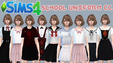 sims  japanese school uniforms cc link  youtube