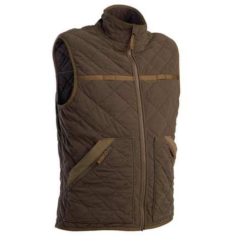 silent quilted hunting vest brown solognac decathlon
