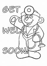 Soon Well Coloring Pages Printable Cards Kids Print Card Christian Doctors Help Adult Visit Cat sketch template