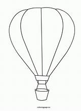 Balloon Air Hot Coloring Template Drawing Printable Pages Basket Balloons Clipart Simple Clip Preschool Print Transportation Popular sketch template
