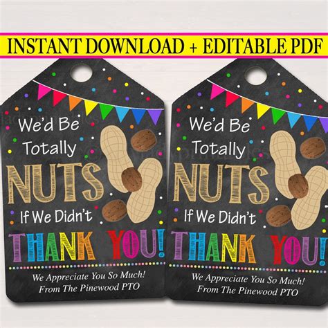 printable nut tags   label nuts   didnt etsy