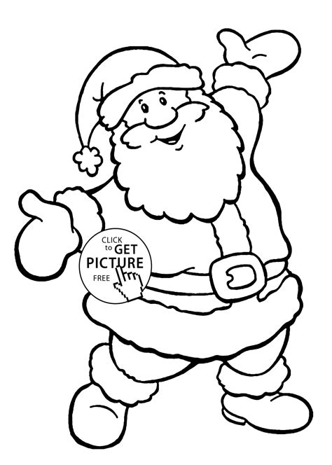 view christmas coloring pages santa easy png colorist
