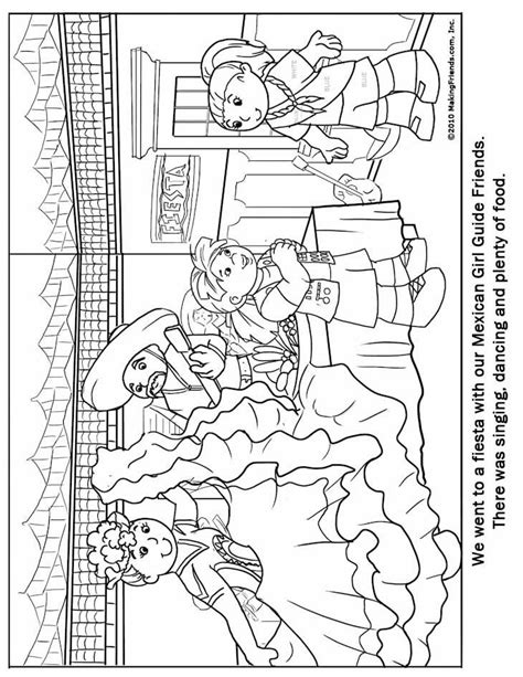 world thinking day mexican girl guide coloring page girl scouts