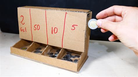 how to make coin sorting machine diy cardboard toys youtube