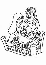 Nativity Coloring Jesus Pages Mary Printable Kids Joseph sketch template