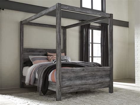 baystorm gray queen canopy bed  ashley coleman furniture