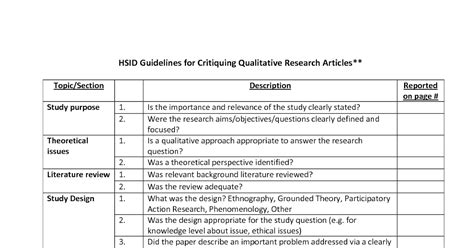 critique paper   qualitative research article critique