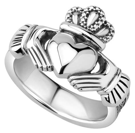 traditional mens heavy claddagh ring strong heavy  durable