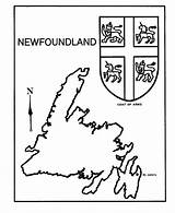 Coloring Pages Canada Newfoundland Map Arms Coat Colouring Sheets Printable Activity Fun Honkingdonkey Provincial Flag Azcoloring Provinces Canadian Studies Visit sketch template