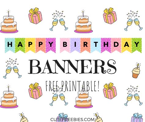 happy birthday banners buntings  printable cute freebies