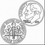 Coloring Pages Money Dollar Bill Dime sketch template