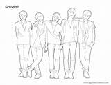Coloring Shinee Kpop Pages Lineart Color Getcolorings Printable Print Deviantart Group Colorings sketch template