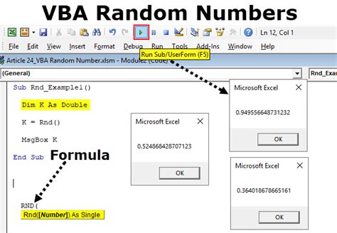 generate random numbers using vba rnd function
