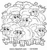Sheep Flock Clipart Happy Outlined Visekart Illustration Royalty Vector Copyright Clipground sketch template