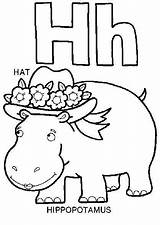 Coloring Pages Letter Preschool Printable Book Hat Colouring Alphabet Letters Sheets Hippo Color Hh Sound Start Abjad Activities School Getdrawings sketch template