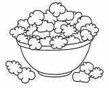 Popcorn Coloring Bowl Pages Food Clipart Drawing Cat Clip Cliparts Kids Box Becuo Print Draw Appetizers Doodle Getdrawings Library Prek sketch template
