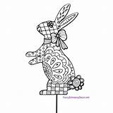 Stake Rabbit Easter Round Collection Color sketch template