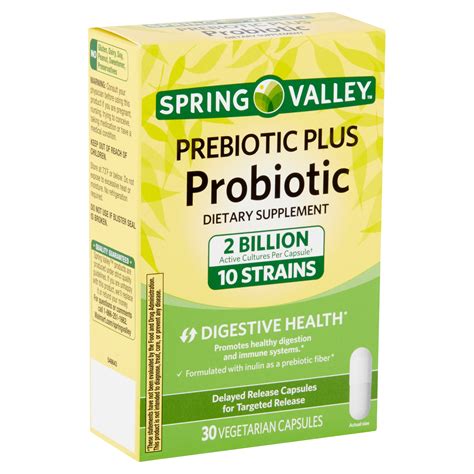 spring valley prebiotic  probiotic dietary supplement  vegetarian