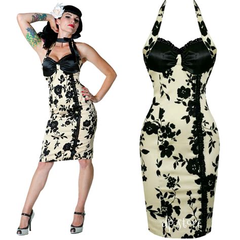 banned pin up floral wiggle dress emo pencil retro gothic sexy vintage rock roll ebay