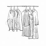 Clothes Hanger Wardrobe Clipart Sketch Drawing Hanged Illustration Hanging Hand Draw Drawn Vector Hangers Fashion Drawings Getdrawings Stock Designs Line sketch template