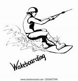 Wakeboard Coloring Pages Template Sketch Wakeboarder sketch template