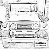 Land Toyota Cruiser Coloring Landcruiser Pages Bj40 Fj40 4x4 Template アクセス Car sketch template