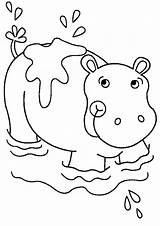Hippo Coloring Bathing Para Colorir Desenho Animais Netart Hipopotamo Da Desenhos Pintar Pages Hipopótamo Escolha Pasta sketch template