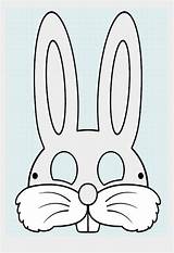 Mask Bunny Rabbit Easter Face Printable Template Clipart Cut Masks A4 Outs Blank Templates Kids Coloring Animal Para Craft Pages sketch template