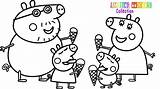 Peppa Pig Coloring Pages Drawing Family Kids Cartoon Friends Ice Cream Getdrawings Colouring Drawings Draw Book Choose Board sketch template