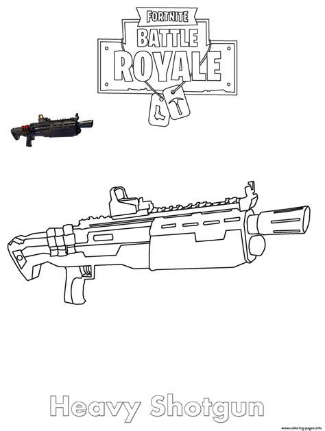 heavy shotgun fortnite coloring page printable