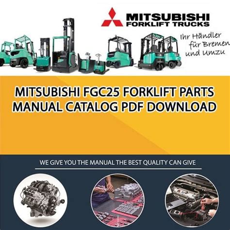 mitsubishi fgc forklift parts manual catalog   service manual repair manual