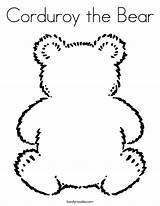 Bear Coloring Teddy Corduroy Brown Pages Preschool Body Parts Bears Printables Printable Color Blank Twistynoodle Print Picnic Kids Beary Much sketch template