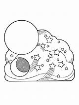 Moon Sun Stars Coloring Drawing Pages Creation Line Color Printable Primary Lds Drawings Getcolorings Getdrawings Paintingvalley sketch template