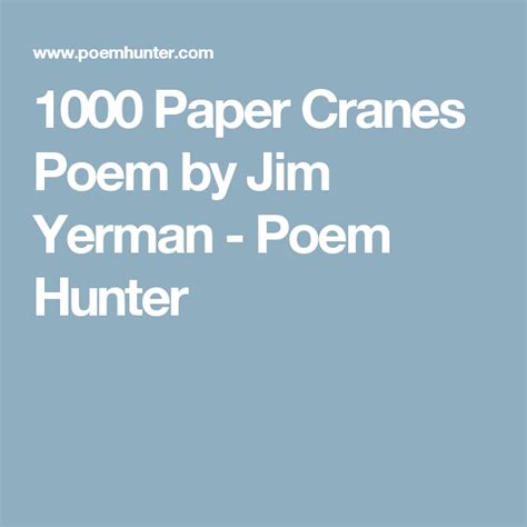 paper cranes  paper cranes poem  jim yerman poems