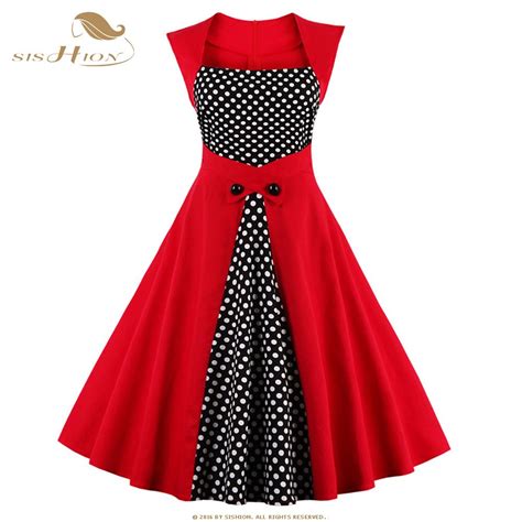 Sishion 2017 Women Elegant Little Black Dress Polka Dot