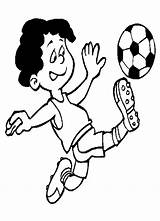 Soccer Kicking Ball Coloring Clipart Boy Pages Library Football sketch template