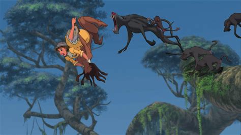 Tarzan Jumped With Jane In His Arms From The Baboon Chase Tarzan Y